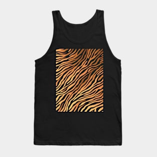 Savage Brown Beige and Black Tiger Pattern Animal Print Wild Safari Tank Top